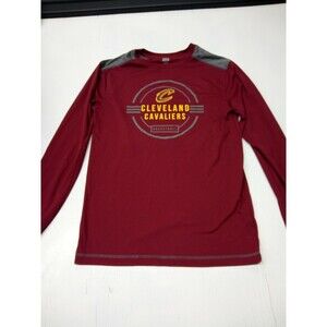 NBA Brand Cleveland Cavaliers Men's Polyester TX3 Cool L/S T Shirt - S Wine & Go
